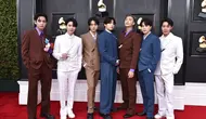 BTS di Grammy Awards 2022. ( Jordan Strauss/Invision/AP)