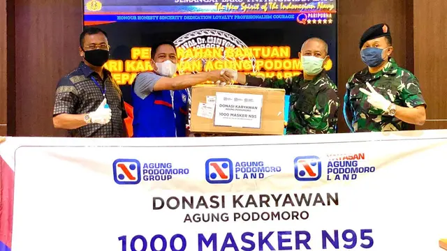 Yayasan Agung Podomoro Land (YAPL) pada Rabu (22/4) memberikan donasi sebanyak 1000 masker N95 kepada Rumah Sakit TNI AL Dr. Mintohardjo