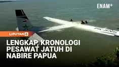 Pesawat Smart Air jatuh di perairan Nabire, Papua, Selasa (27/1/2026). Pesawat rute Nabire–Kaimana yang mengangkut 13 orang dilaporkan selamat setelah melakukan pendaratan darurat di bibir pantai Bandara Nabire, Papua Tengah, sekitar pukul 13.40 WI...
