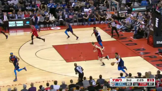VIDEO : Cuplikan Pertandingan NBA, Thunder 132 vs Raptors 125.
