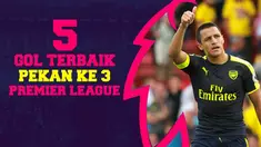 Video lima gol terbaik Premier League 2016/2017 pekan ke-3, salah satunya gol dari Alexis Sanchez saat Arsenal melawan Watford.