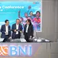 Direktur Utama BNI Royke Tumilaar saat konferensi pers membahas kinerja perusahaan. Dok BNI