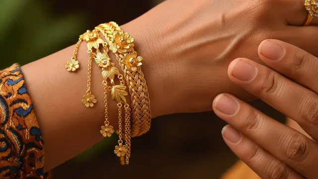 Model Gelang Emas Rantai Kepang Elegan untuk Usia 50 ke Atas