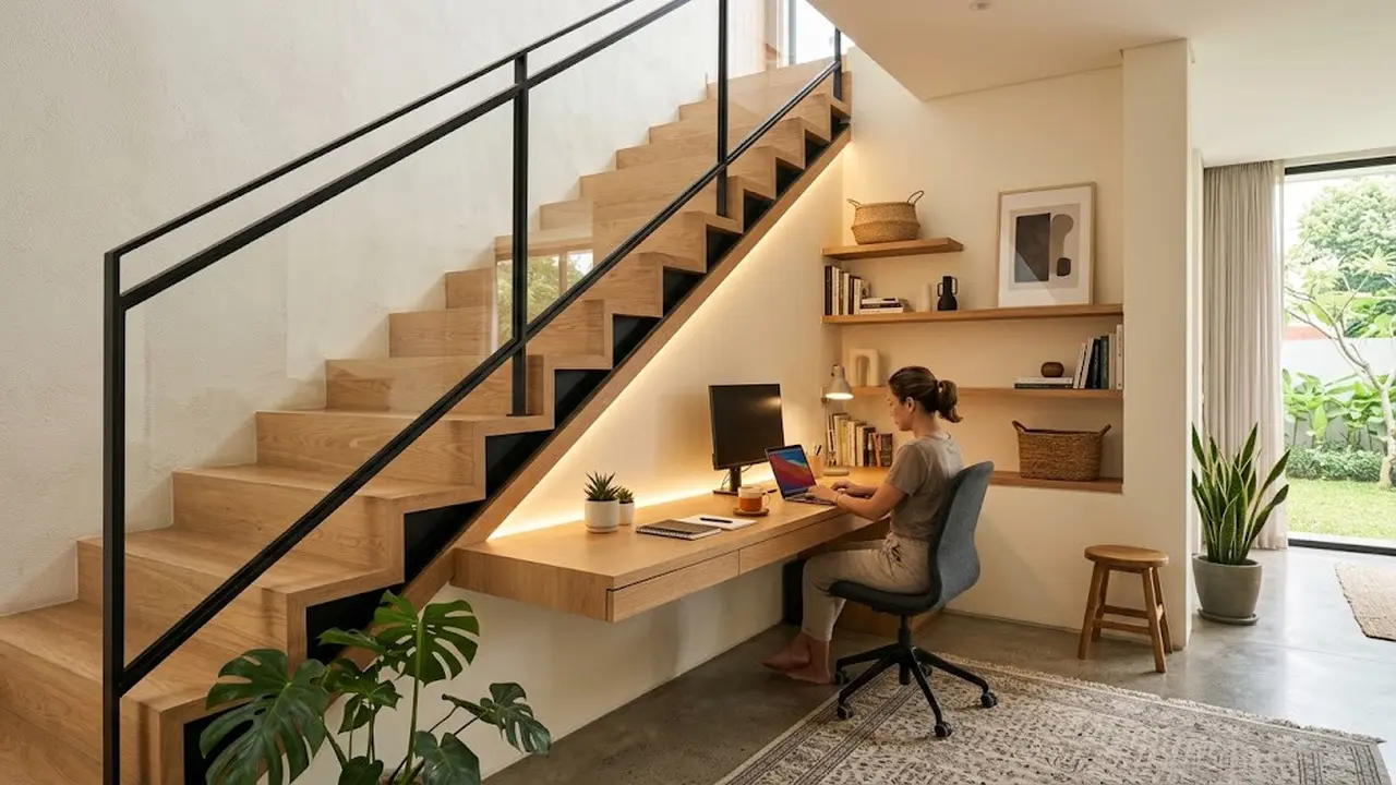 Desain Tangga Rumah Minimalis/AI Generated