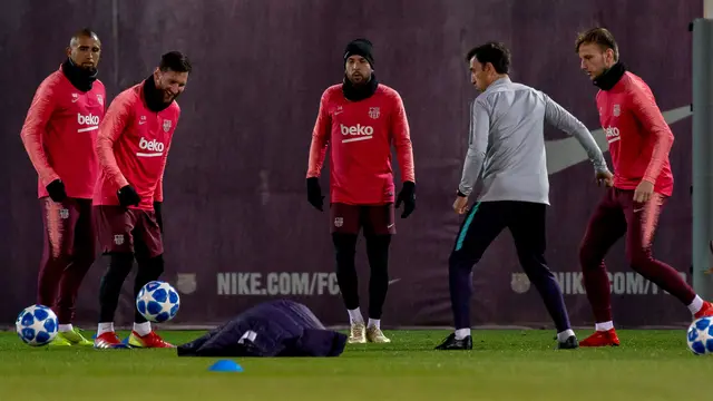 Jelang Hadapi Tottenham, Messi Berlatih Penuh Tawa