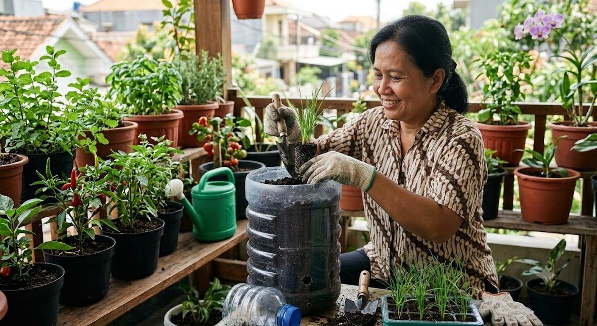 Cara Menanam Kucai di Galon 5 Liter (AI Generated)