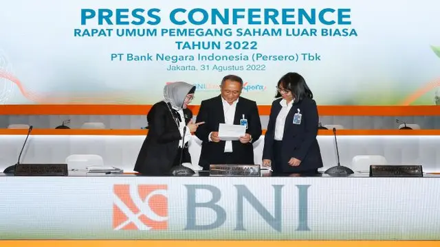 Konferensi pers RUPSLB PT Bank Negara Indonesia (Persero) Tbk, Rabu, 31 Agustus 2022 (Foto: PT Bank Negara Indonesia Tbk/BBNI)