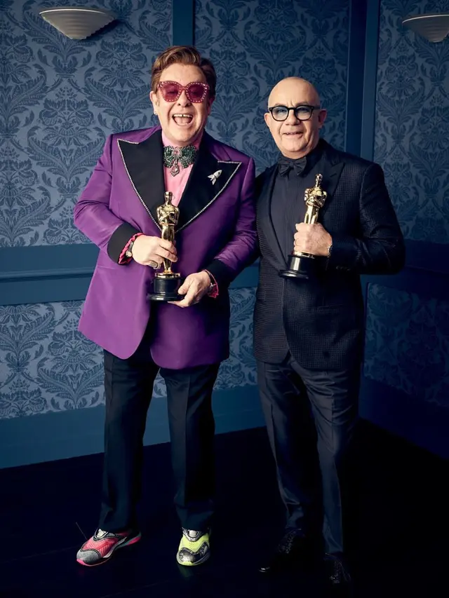 Elton John dan Bernie Taupin. (Foto: Instagram @TheAcademy)