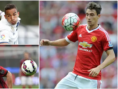 Berikut ini Matteo Darmian dan empat bek incaran Juventus yang dijadikan buruan untuk menggantikan posisi Dani Alves. (Kolase foto-foto dari EPA)