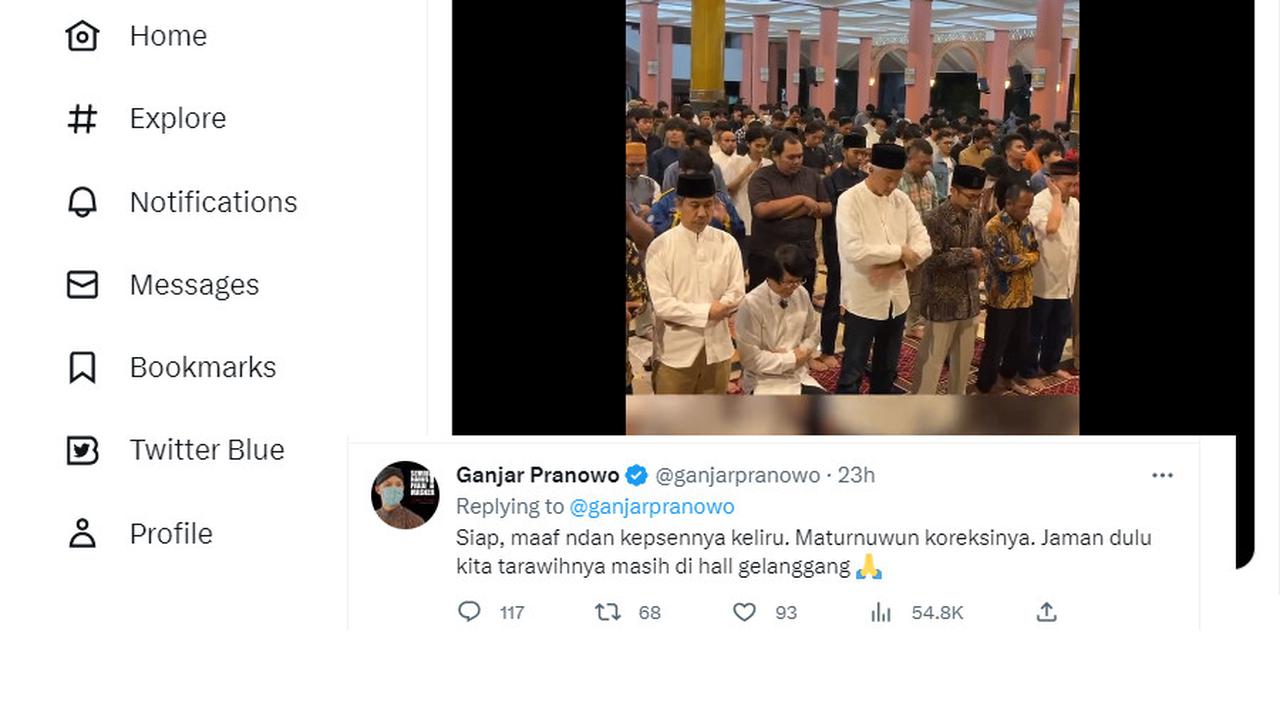 Ganjar Pranowo beri klarifikasi tentang cuitannya yang menyebut pernah sholat tarawih dan berburu takjil di Masjid UGM