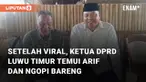 Dalam video berdurasi 24 detik yang tersebar di media sosial tersebut, tampak Aripin masuk ke gedung DPRD, disambut warga maupun personel Satpol PP. Dalam video tersebut seorang warga terlihat kecewa saat ingin bersalaman. Kini, Aripin menemui Arif d...