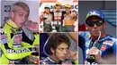 Pembalap MotoGP, Valentino Rossi, terkenal dengan penampilnnya yang nyentrik. Berikut gaya pembalap asal Italia ini dari masa ke masa. (Foto Kolase AFP)