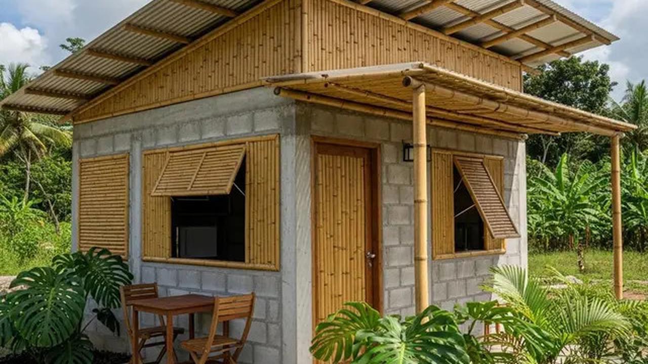 7 Model Rumah Kecil Tapi Cantik 4x6 Meter dari Batako dan Bambu dengan Teras dan Taman Mini