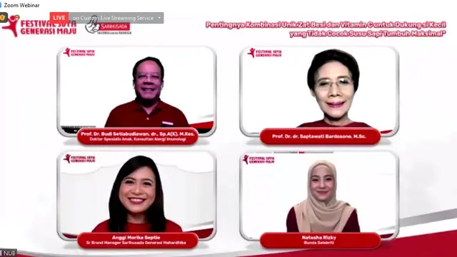 Natasha Rizky saat menjadi narasumber webinar.