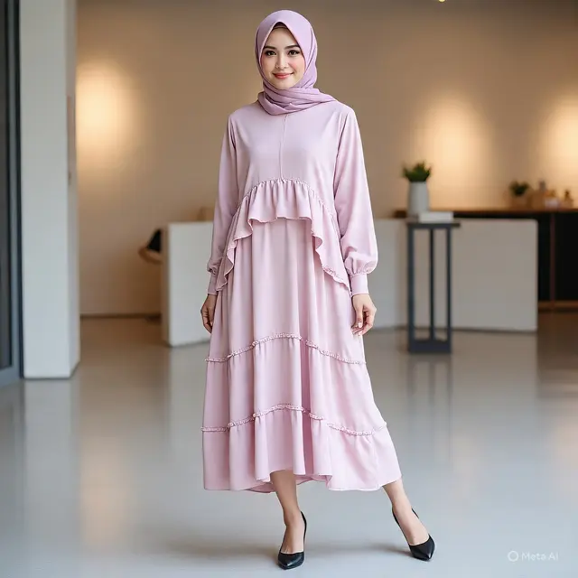 Jubah atau Gamis Wanita 2025. (Liputan6.com/MetaAI)
