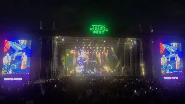 Penampilan Parade Hujan ft. Mahalini. (Liputan6.com/Jihan Rafifah)
