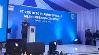 Kepala BPOM Penny Lukito dalam sambutan Pembukaan PT CKD OTTO Pharmaceuticals di Cikarang, Jawa Barat, Selasa (9/7/2019). (Foto: Humas BPOM)