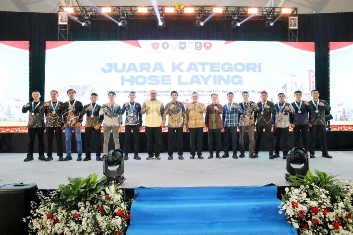 Wamendagri Wiyagus saat Gala Dinner dalam rangka Hari Ulang Tahun (HUT) ke-107 Damkar dan Penyelamatan, HUT ke-76 Satpol PP, serta HUT ke-64 Linmas