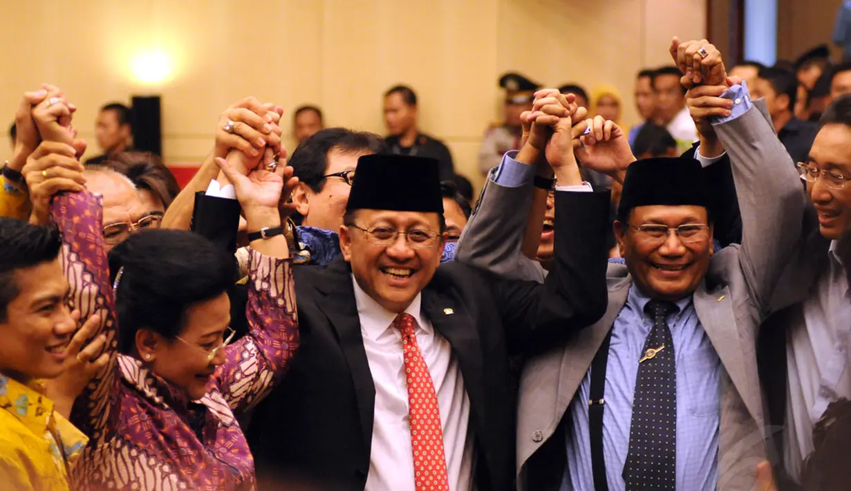 Irman Gusman kembali terpilih sebagai Ketua Dewan Perwakilan Daerah RI 2014-2019, Jakarta, (2/10/2014). (Liputan6.com/Helmi Fithriansyah)