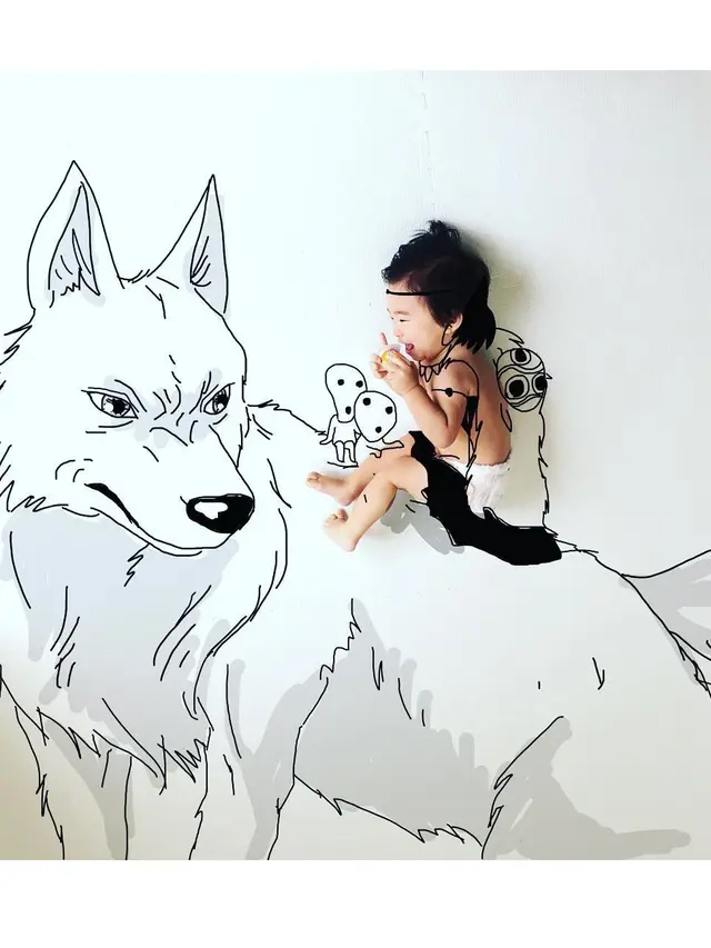 Kreatif Abis, Bapak Ini Sketsa Foto Anak Jadi Bentuk Anime