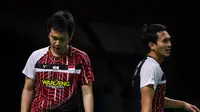 Ganda putra Indonesia Mohammad Ahsan/Hendra Setiawan dikalahkan Lee Yang/Wang Chi Lin dari Chinese Taipei pada laga final BWF World Tour Finals 2020 di Impact Arena, Bangkok, Thailand, Minggu (31/1/2020). (foto: BWF-limited acces)