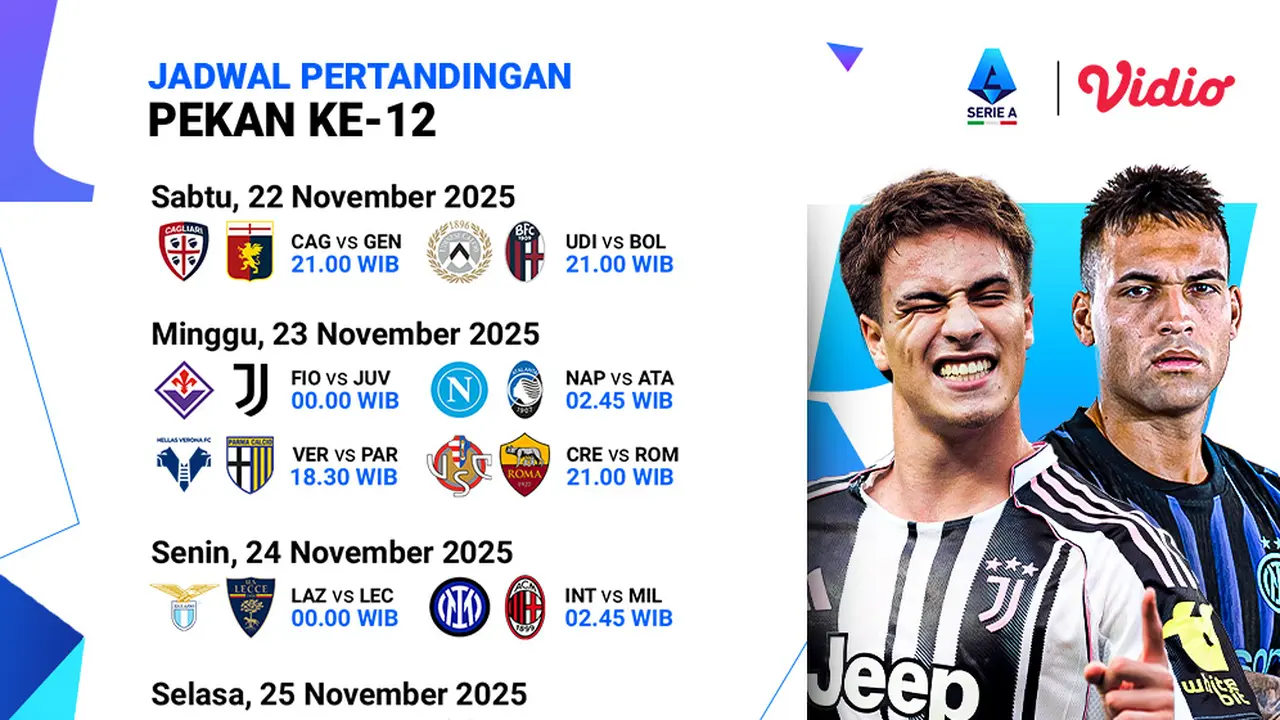 Saksikan Serie A pekan ke-12 di Vidio. (dok. vidio.com)