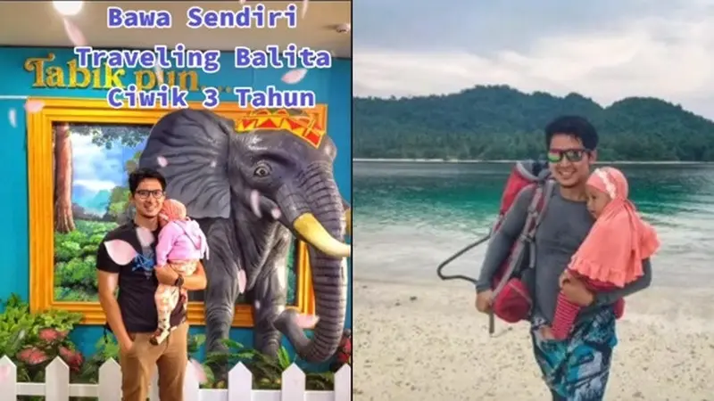 Viral Video Ayah Traveling Berdua Bareng Anaknya yang Baru 3 Tahun, Enggak Rewel