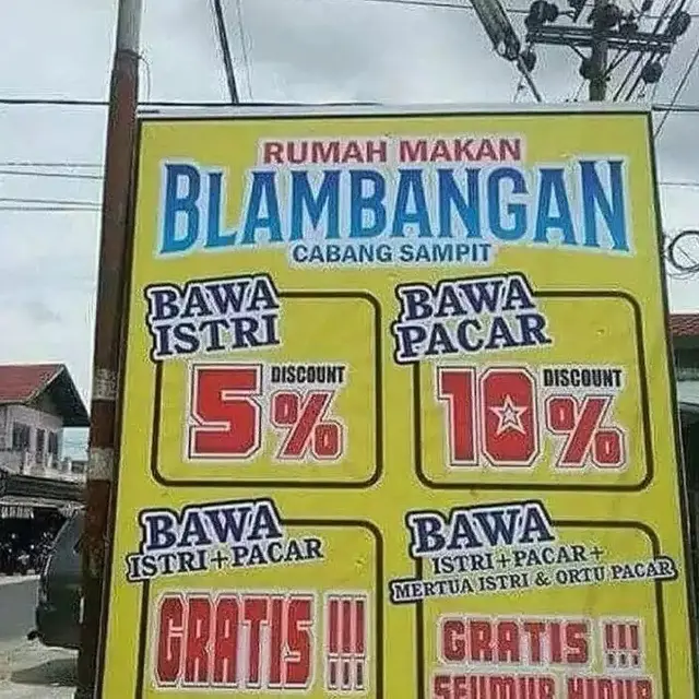 6 Tulisan Promo Makan Gratis Ini Nyeleneh, Bikin Pembeli Senyum Tipis