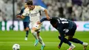 Umpan Rodrygo dari sisi kanan kotak penalti dituntaskan Brahim Diaz. Skor 1-0 bertahan hingga turun minum. (AP Photo/Jose Breton)