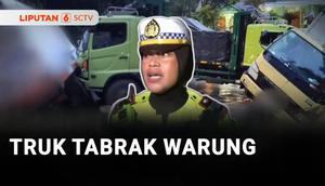 Gagal menanjak di jalan menikung, sebuah truk berjalan mundur dan menabrak sebuah warung. Truk juga melintang di tengah jalan sehingga mengakibatkan kemacetan hingga 2 kilometer.