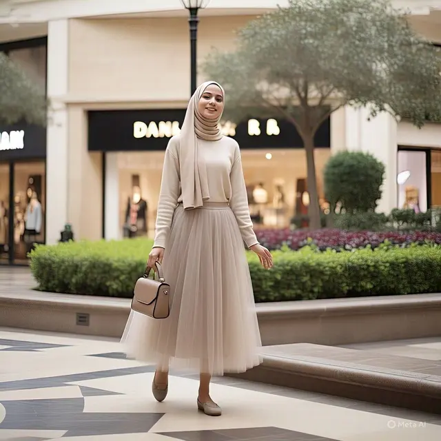 Outfit ke Mall Feminine Look dengan Rok Tutu dan Blouse Simpel