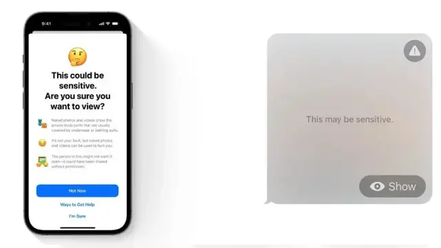Fitur Peringatan Konten Sensitif di iOS 17. Dok: Apple
