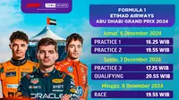 Jadwal Live Streaming Formula 1 Etihad Airways Abu Dhabi Grand Prix 2024 Akhir Pekan di Vidio