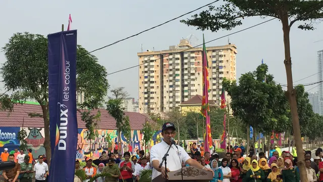 Anies Buat Kampung Tematik untuk Perindah Lingkungan Wisma Atlet. (Liputan6.com/Devira Prastiwi)