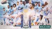 Premier League - Ilustrasi Juara Manchester City Musim 2020/2021 (Bola.com/Adreanus Titus)