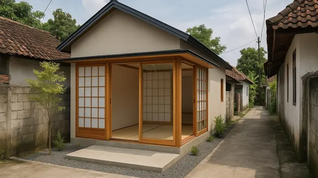 Model Rumah Gaya Jepang Minimalis Rp 100 Juta di Gang Sempit/Ilustrasi AI