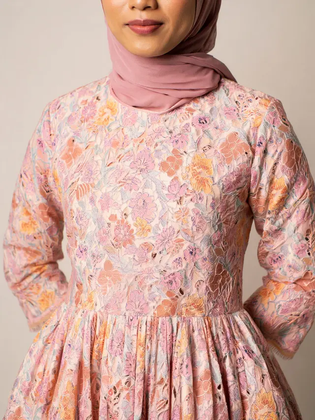 Gamis Potongan Princess Kombinasi Brukat