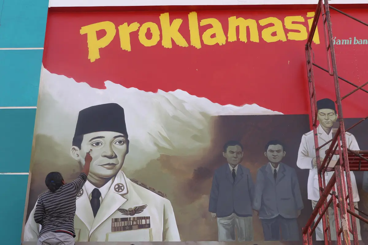 Mural Proklamasi Kemerdekaan RI Sambut Agustusan