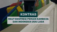 Kontras! Ekspresi pemain Timnas Kamboja dan Indonesia usai laga