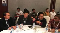 Country Director Fortinet Indonesia, Edwin Lim (kedua dari kiri) tampil sebagai pembicara dalam roundtable discussion tentang Cyber Security di Indonesia OpenGov Leadership Forum 2017, di Shangrila Hotel Jakarta. Dok: Fortinet