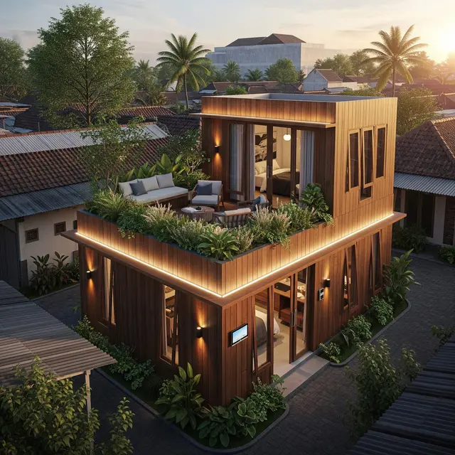Rumah Sederhana tapi Mewah dengan Sentuhan Kayu Alami