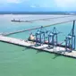 Kapal Temas Line bersandar di dermaga Kuala Tanjung Multipurpose Terminal (dok: Pelindo I)