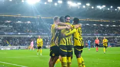 Borussia Dortmund sukses menghajar Club Brugge tiga gol tanpa balas dalam laga matchday 1 League Phase Liga Champions 2024/2025 di Stadion Jan Breydel, Kamis (19/9/2024) dini hari WIB. (AFP/Nicolas Tucat)