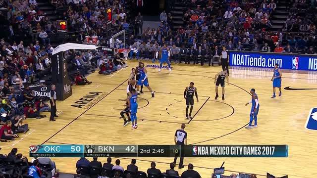 Berita video game recap NBA 2017-2018 antara Brooklyn Nets melawan Oklahoma City Thunder dengan skor 100-95.