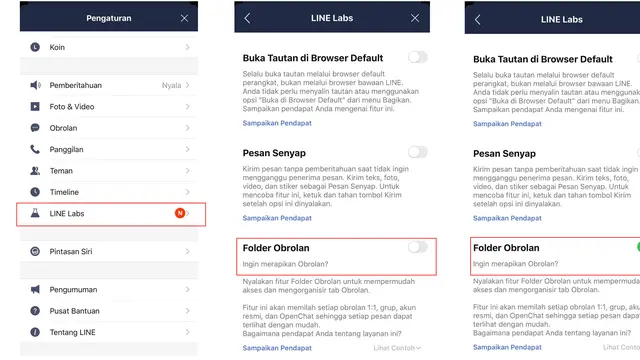 Fitur Baru Line Folder Obrolan