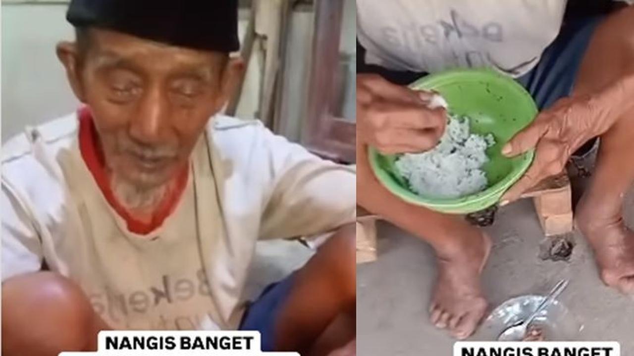 Momen Mengiris Hati Kakek Usia 105 Tahun Makan Nasi Basi, Lauknya Cuma Sambal Sisa Kemarin