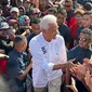 Calon presiden nomor urut 3 Ganjar Pranowo saat kampanye di Kota Ambon, Maluku, Senin (29/1/2024). (Liputan6.com/Nanda Perdana Putra)