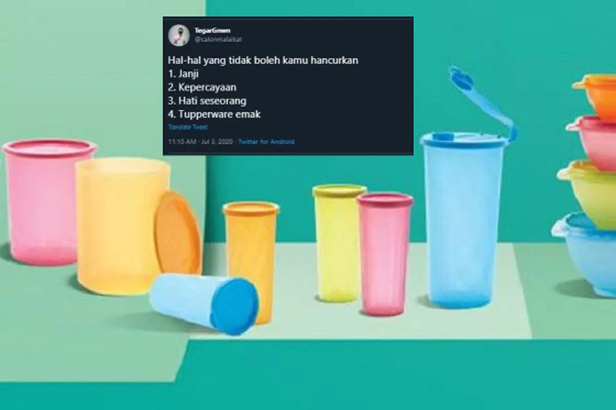 Cerita Kocak dari Warganet Saat Hilangkan Tupperware Milik Ibu. Cerita Ini Menjadi Kenangan Lantaran Muncul Kabar Tupperware Terancam Bangkrut (Sumber: Twitter/@calonmalaikat)