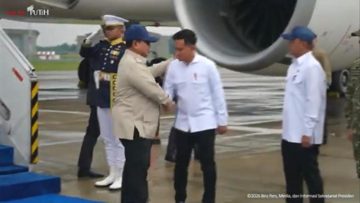 Prabowo Pulang dari Rusia dan Prancis, Disambut Gibran di Halim