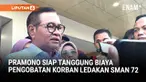 Gubernur DKI Jakarta Pramono Anung meninjau lokasi ledakan di SMA Negeri 72 Kelapa Gading dan menjenguk korban di RSIJ Cempaka Putih. Ia memastikan seluruh biaya perawatan korban ditanggung sepenuhnya oleh pemerintah.
